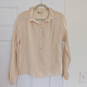 Zara Yellow Button Up Blouse